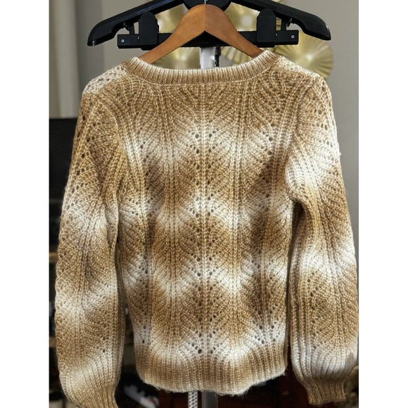 Ann Taylor Loft Space-dye Small Wool Blend Winter Warm Cozy Neutral Knit Sweater - Picture 3 of 3
